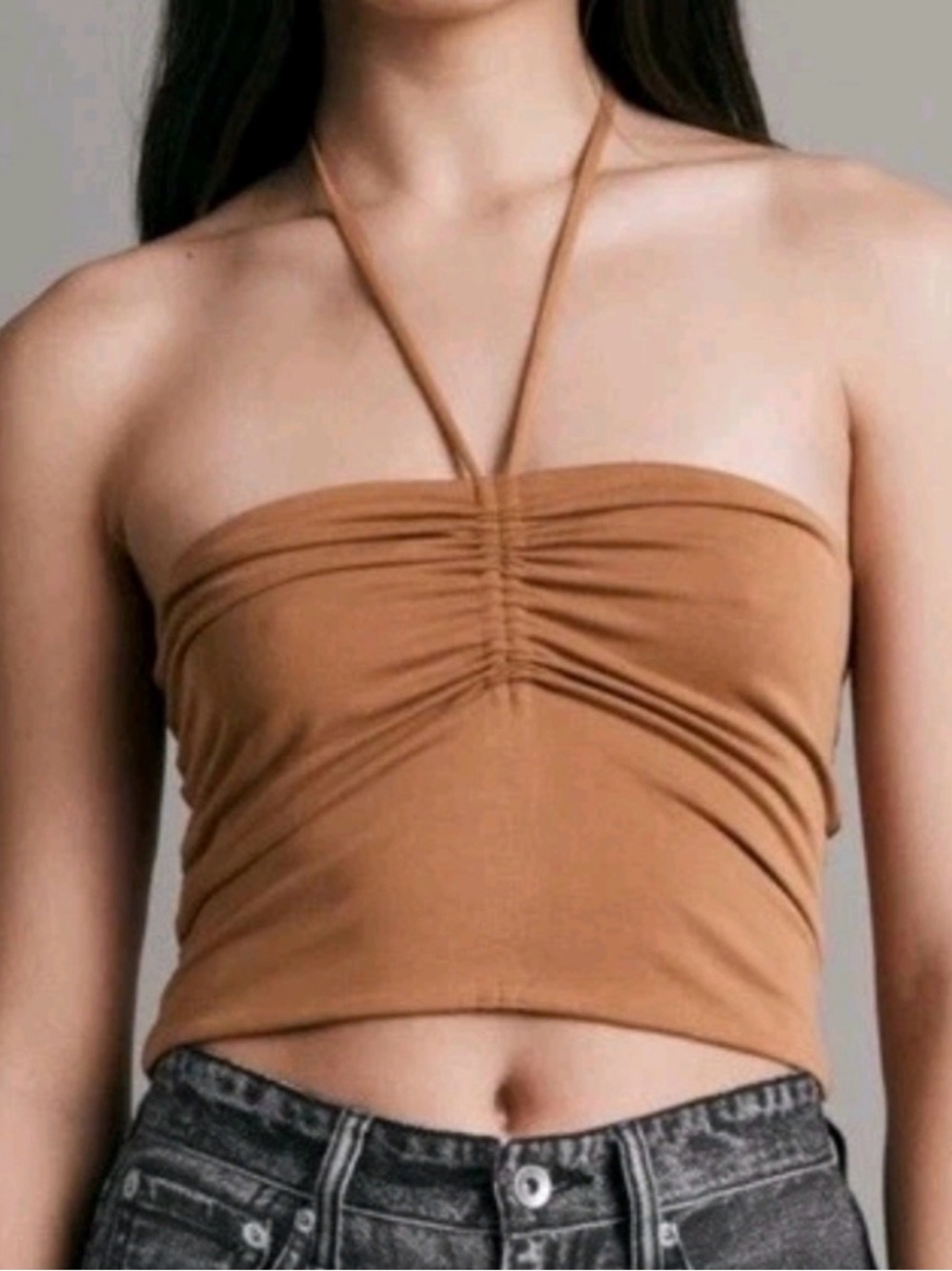 Rag & Bone New York Christy Modal Halter Top - Light Brown - Size: Large